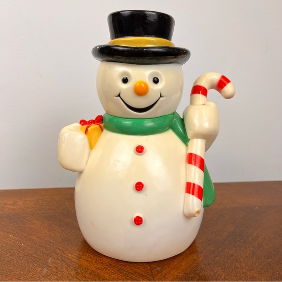 Christmas Small Snowman Blow Mold 7” Holiday Decorations Indoor Outdoor Frosty - Picture 1 of 10